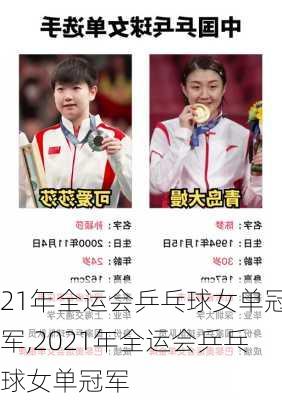 21年全运会乒乓球女单冠军,2021年全运会乒乓球女单冠军