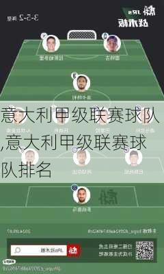 意大利甲级联赛球队,意大利甲级联赛球队排名