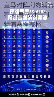 皇马对阵利物浦赛程表,皇马对阵利物浦赛程表格