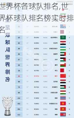 世界杯各球队排名,世界杯球队排名榜实时排名