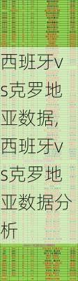 西班牙vs克罗地亚数据,西班牙vs克罗地亚数据分析
