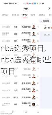 nba选秀项目,nba选秀有哪些项目