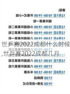 世乒赛2022成都什么时候,世乒赛2022成都几月