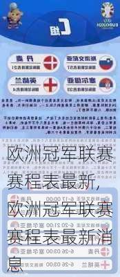 欧洲冠军联赛赛程表最新,欧洲冠军联赛赛程表最新消息