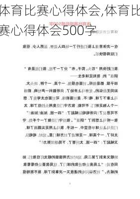 体育比赛心得体会,体育比赛心得体会500字