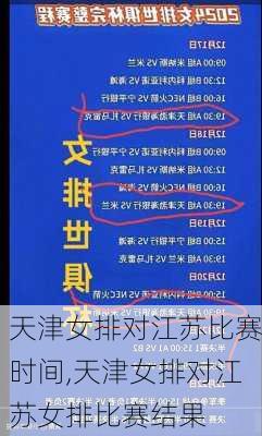 天津女排对江苏比赛时间,天津女排对江苏女排比赛结果