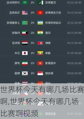 世界杯今天有哪几场比赛啊,世界杯今天有哪几场比赛啊视频
