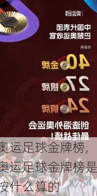 奥运足球金牌榜,奥运足球金牌榜是按什么算的