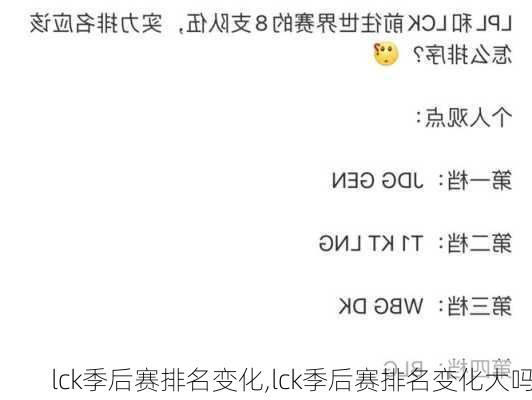 lck季后赛排名变化,lck季后赛排名变化大吗