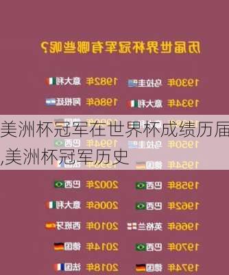 美洲杯冠军在世界杯成绩历届,美洲杯冠军历史