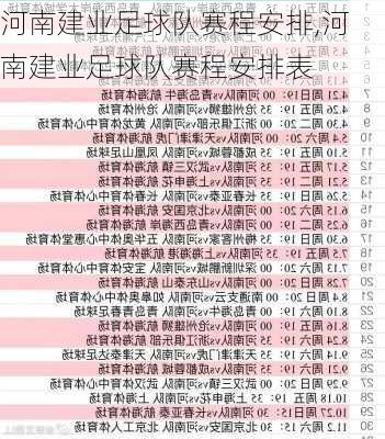 河南建业足球队赛程安排,河南建业足球队赛程安排表