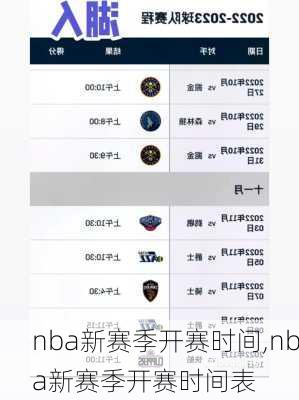 nba新赛季开赛时间,nba新赛季开赛时间表