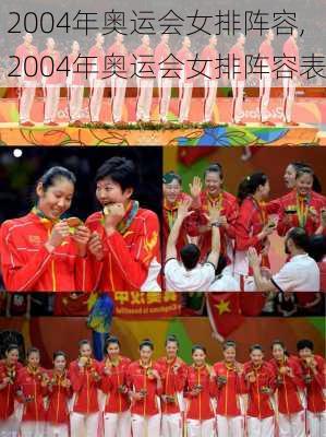 2004年奥运会女排阵容,2004年奥运会女排阵容表