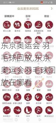 东京奥运会 羽毛球回放,东京奥运会羽毛球回放在哪看
