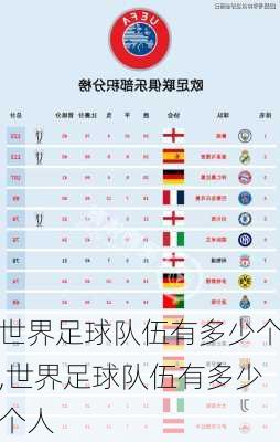 世界足球队伍有多少个,世界足球队伍有多少个人