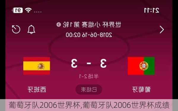 葡萄牙队2006世界杯,葡萄牙队2006世界杯成绩