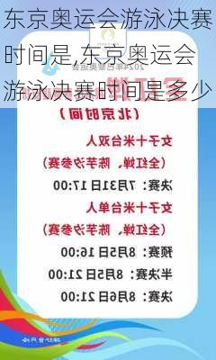 东京奥运会游泳决赛时间是,东京奥运会游泳决赛时间是多少