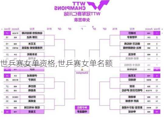 世乒赛女单资格,世乒赛女单名额