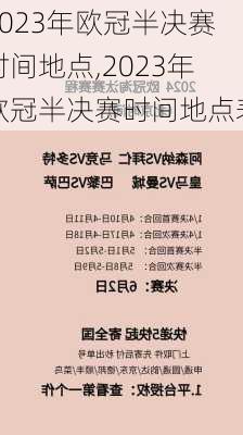 2023年欧冠半决赛时间地点,2023年欧冠半决赛时间地点表