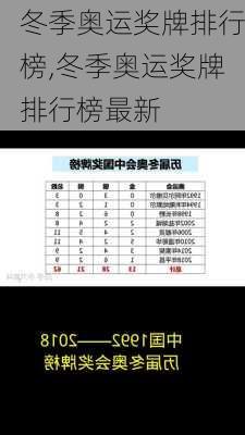 冬季奥运奖牌排行榜,冬季奥运奖牌排行榜最新