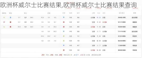 欧洲杯威尔士比赛结果,欧洲杯威尔士比赛结果查询