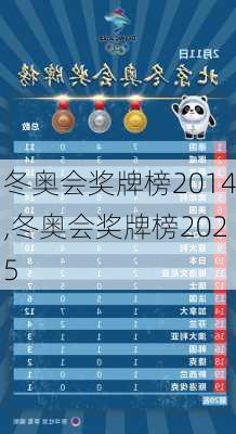 冬奥会奖牌榜2014,冬奥会奖牌榜2025