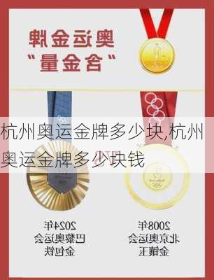 杭州奥运金牌多少块,杭州奥运金牌多少块钱