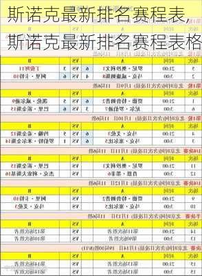斯诺克最新排名赛程表,斯诺克最新排名赛程表格