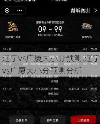 辽宁vs广厦大小分预测,辽宁vs广厦大小分预测分析