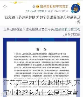 江苏苏宁为什么退出中超,苏宁中超球队为什么停止运营