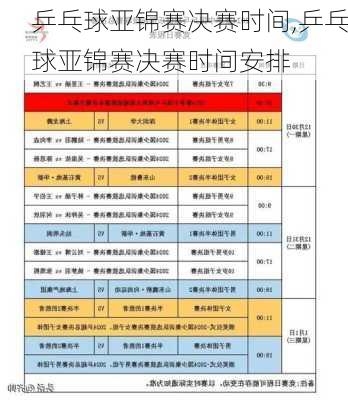 乒乓球亚锦赛决赛时间,乒乓球亚锦赛决赛时间安排