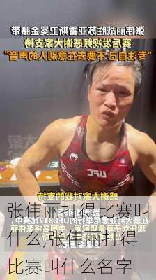 张伟丽打得比赛叫什么,张伟丽打得比赛叫什么名字