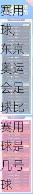 东京奥运会足球比赛用球,东京奥运会足球比赛用球是几号球