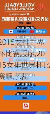 2015女排世界杯比赛顺序,2015女排世界杯比赛顺序表