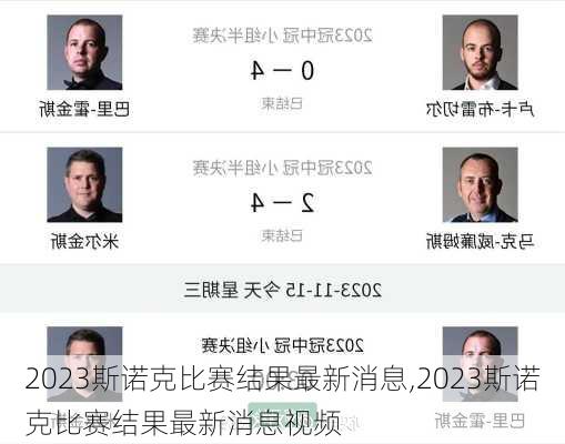2023斯诺克比赛结果最新消息,2023斯诺克比赛结果最新消息视频