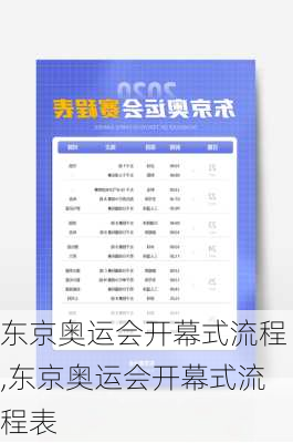 东京奥运会开幕式流程,东京奥运会开幕式流程表