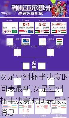 女足亚洲杯半决赛时间表最新,女足亚洲杯半决赛时间表最新消息