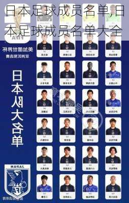 日本足球成员名单,日本足球成员名单大全
