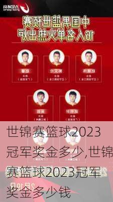 世锦赛篮球2023冠军奖金多少,世锦赛篮球2023冠军奖金多少钱