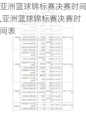 亚洲篮球锦标赛决赛时间,亚洲篮球锦标赛决赛时间表