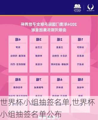 世界杯小组抽签名单,世界杯小组抽签名单公布