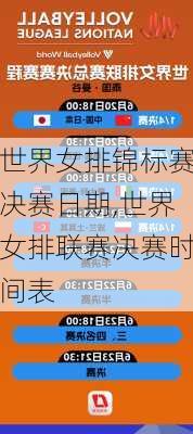世界女排锦标赛决赛日期,世界女排联赛决赛时间表