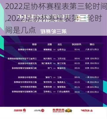 2022足协杯赛程表第三轮时间,2022足协杯赛程表第三轮时间是几点
