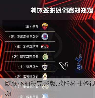欧联杯抽签完整版,欧联杯抽签视频