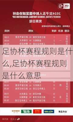 足协杯赛程规则是什么,足协杯赛程规则是什么意思
