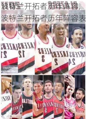 波特兰开拓者历年阵容,波特兰开拓者历年阵容表