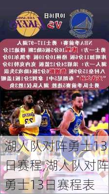 湖人队对阵勇士13日赛程,湖人队对阵勇士13日赛程表