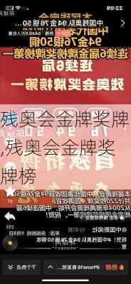 残奥会金牌奖牌,残奥会金牌奖牌榜