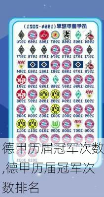 德甲历届冠军次数,德甲历届冠军次数排名