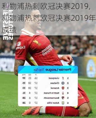 利物浦热刺欧冠决赛2019,利物浦热刺欧冠决赛2019年成绩